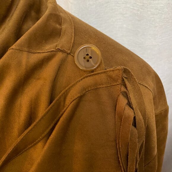 Chico's Fringed Poncho/Wrap Copper Color Size 4 (US20/22) - Picture 7 of 12